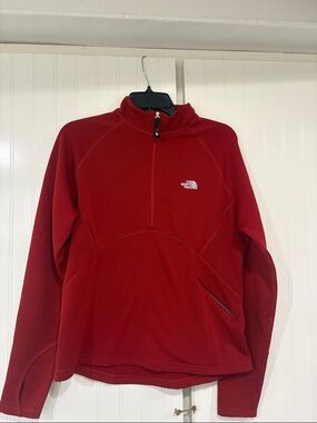 The North Face Woman’s Red Zip-Up Fleece Pullover